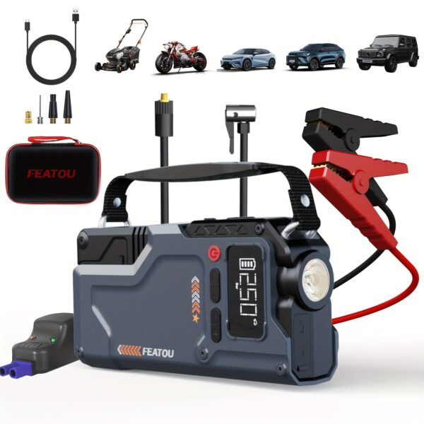 5-in-1 Portable Jump Starter Air Compressor 5000A Peak - Image 2