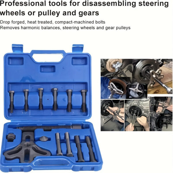 13-Piece Harmonic Balancer Puller & Steering Wheel Removal Kit - Image 5