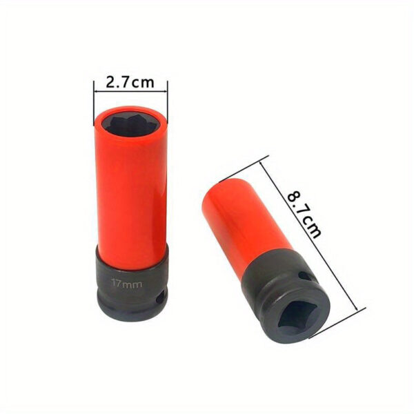 17mm 1/2 Inch Drive 6-Point Lug Nut Socket with Wheel Protector - Image 6