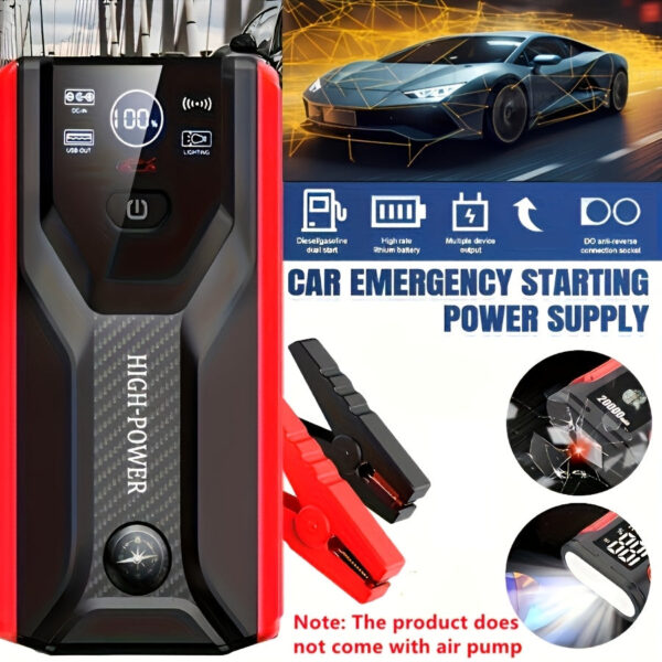 Portable Car Jump Starter Battery Pack with USB LED Emergency Kit - Image 6