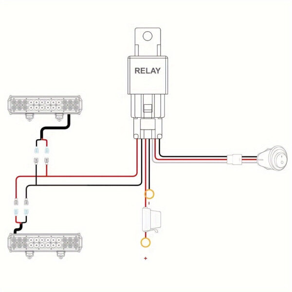 LED Light Bar Wiring Harness Kit 16AWG with Relay Switch - Image 5