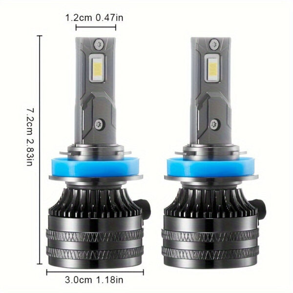9005 9006 9012 LED Headlight Bulbs 6500K White 2-Pack - Image 2