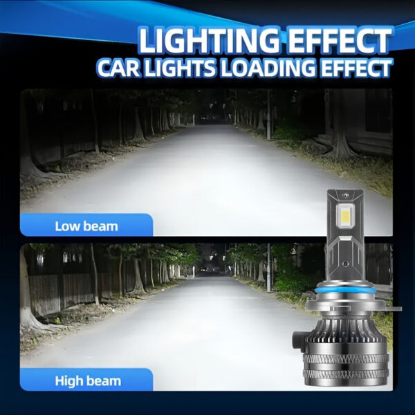 LED Headlight Bulbs H4/H7/H11/9005/9006 - 75W 6000K Error-Free Replacement Kit - Image 4