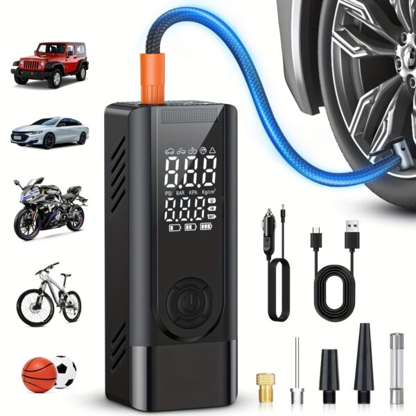 150PSI Portable Tire Inflator Air Compressor with 25000mAh Battery - Image 9