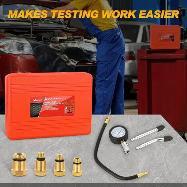 8-Piece Engine Compression Tester Kit 0-300 PSI Nilight - Image 3
