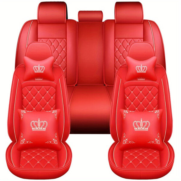 Car Seat Covers Full Set Faux Leather 5-Seat Universal Fit