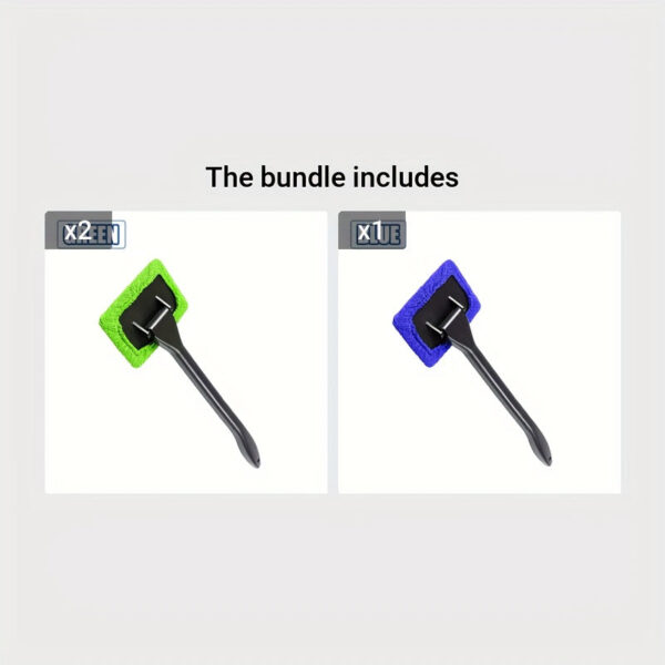 Car Window Cleaning Kit with Long Handle Brush - Image 3