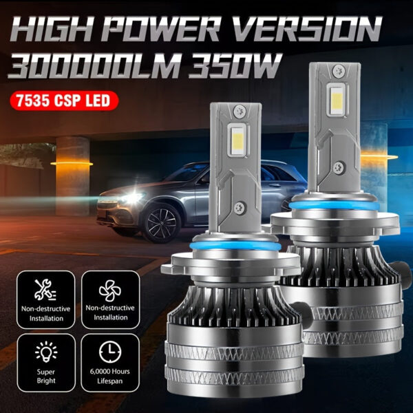 9005 9006 9012 LED Headlight Bulbs 6500K White 2-Pack