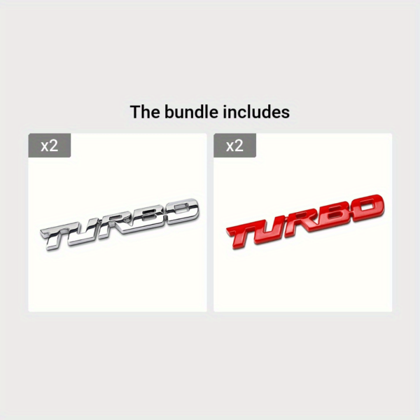 TURBO Metal Car Emblem Badge Sticker - Image 8