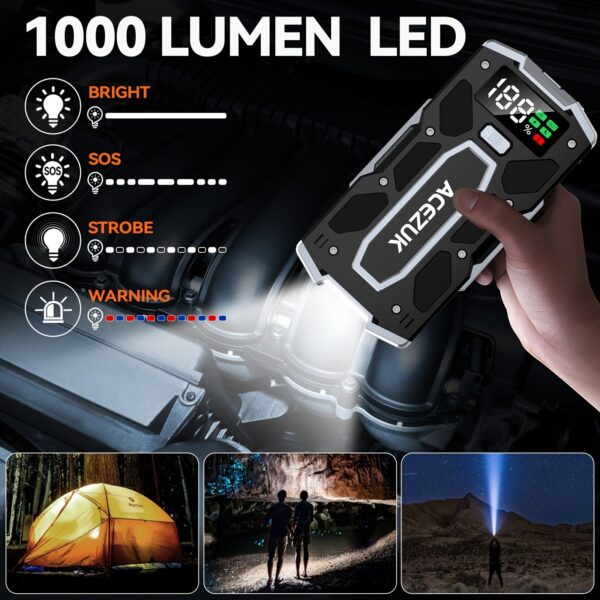 Portable Car Jump Starter 5000A Battery Pack with Smart Cables - Image 5