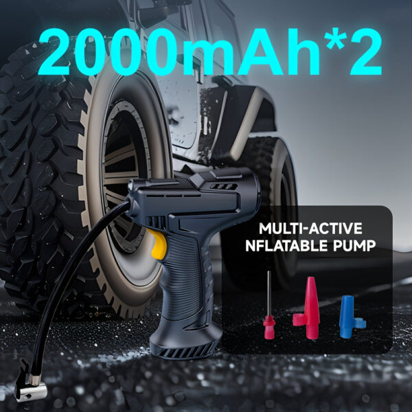 Portable Cordless Air Compressor Tire Inflator with Digital Display and LED Light