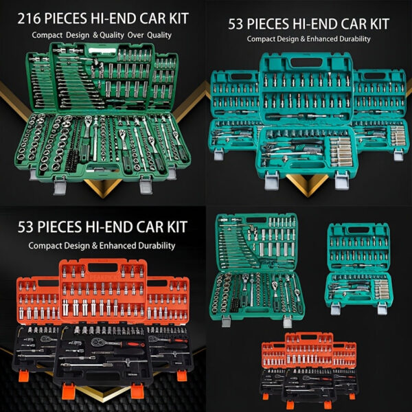 Professional Auto Repair Tool Set 216/53 Pieces with Socket Set - Image 2