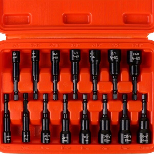 15-Piece Magnetic Impact Nut Driver Set SAE/Metric