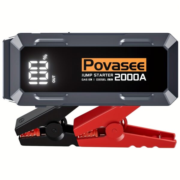 POVASEE Car Jump Starter 2000A/5000A 12V Battery Pack - Image 2