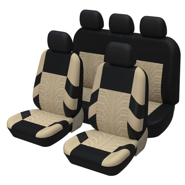 Universal Beige Car Seat Cover Set 9-Piece - Image 5