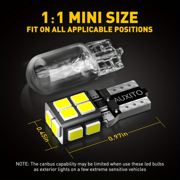 AUXITO 194 LED Interior Light Bulbs 10-Pack White 6500K