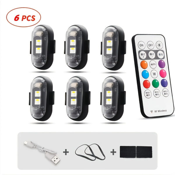 Wireless LED Strip Lights 4/6pcs with Remote Control - Image 2