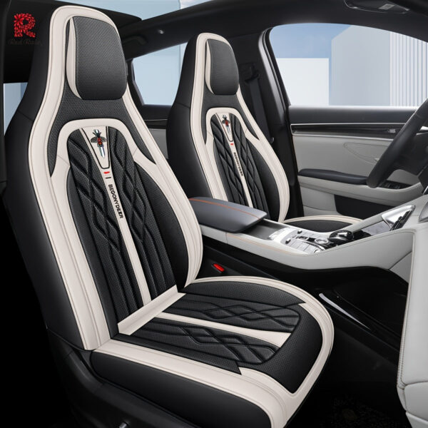 Universal Faux Leather Car Seat Cover Set 9-Piece Red - Image 5