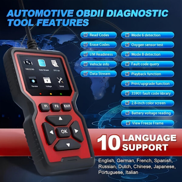 V519 OBD2 Code Reader Scanner with Battery Test - Image 2