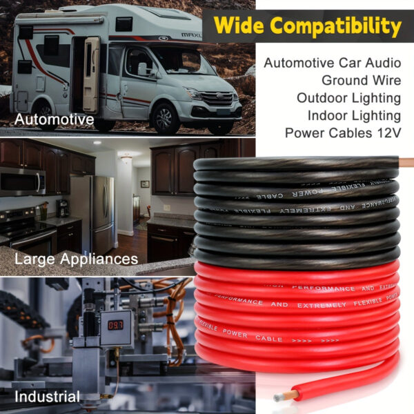 50ft 8 AWG CCA Automotive Power Cable - Black & Red - Image 4