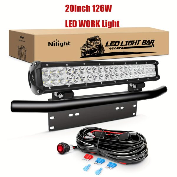 LED Light Bar 20 Inch 126W Spot Flood Combo with Mounting Bracket