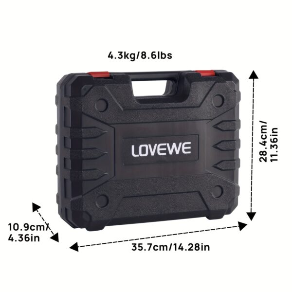 LOVEWE 21V Cordless Impact Wrench 1/2" 258 ft-lbs with Batteries - Image 3