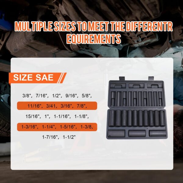 13-Piece 1/2" Drive Metric Impact Socket Set 10-24mm - Image 6