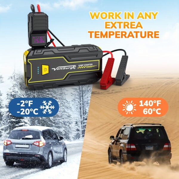 3000A Car Jump Starter with LED Light - 12V Battery for Gas/Diesel 1.85gal/1.45gal - Image 5