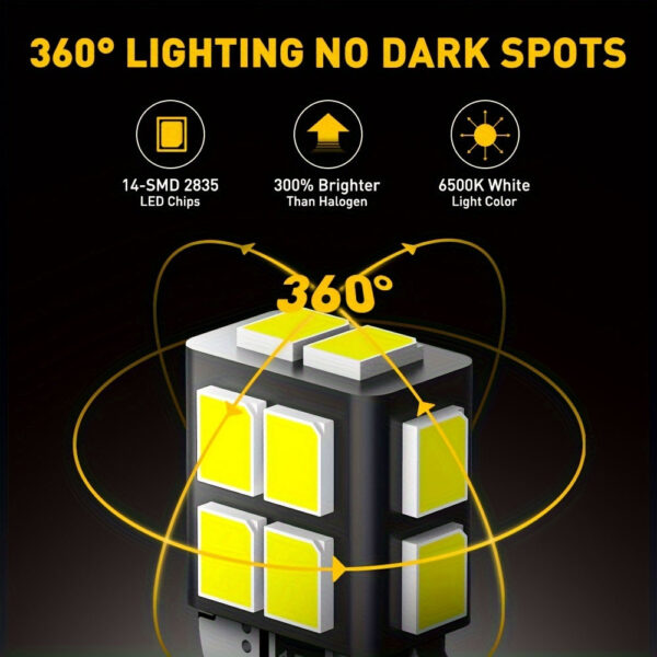 AUXITO 194 LED Interior Light Bulbs 10-Pack White 6500K - Image 4