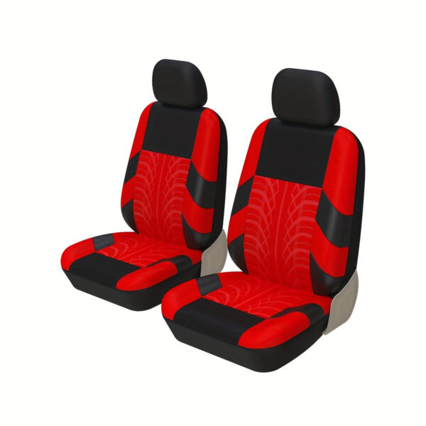 Universal Car Seat Covers Full Set - 3D Tyre Print Polyester - Image 2