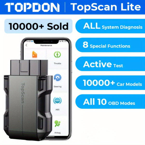TopScan OBD2 Wireless Scanner Diagnostic Tool for iOS Android