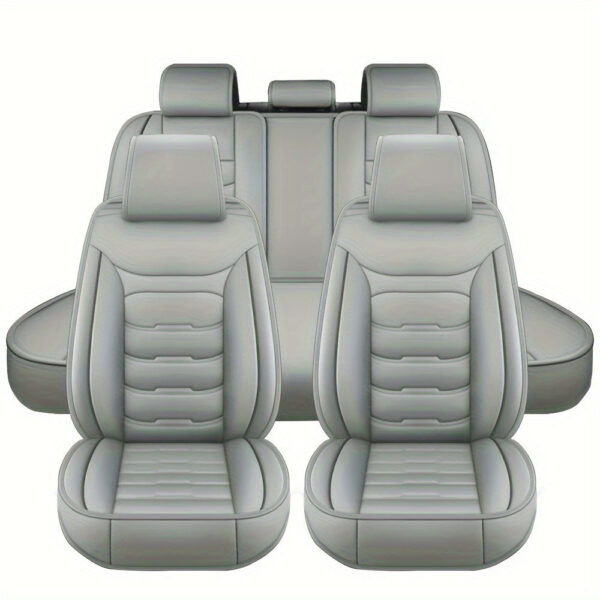 Universal 5-Seat Car Seat Cover Set Waterproof Faux Leather - Image 5