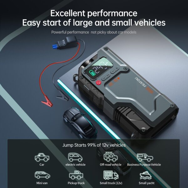 5-in-1 Portable Jump Starter Air Compressor 5000A Peak - Image 5
