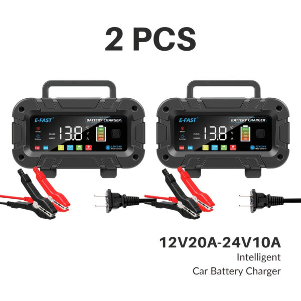 12V/24V Battery Charger for LiFePO4 Lead Acid Batteries 8-Stage Smart Charger - Image 5