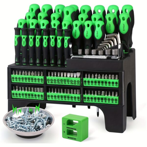 118pc Screwdriver Set with Magnetic Tips and Storage Racks