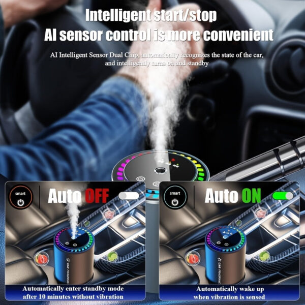 Smart Car Air Freshener with LED Projector Light and Music Sync - Image 5