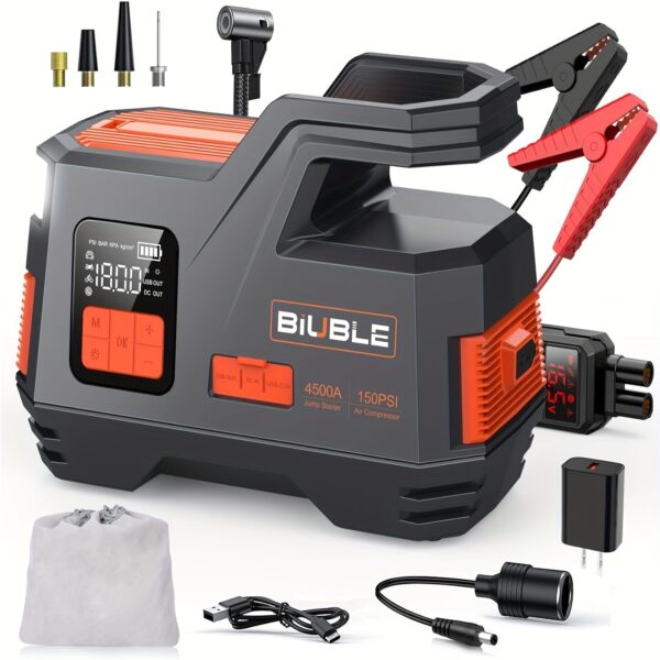 Car Jump Starter with Air Compressor 4500A 150PSI for Gas/Diesel Engines