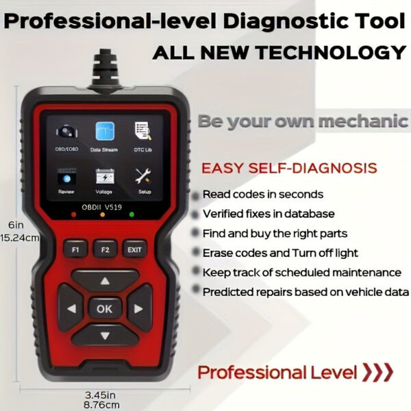 V519 OBD2 Code Reader Scanner with Battery Test - Image 4