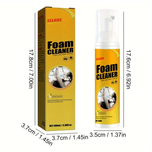 EELHOE Interior Foam Cleaner for Car Leather & Plastic Surfaces No-Rinse - Image 2