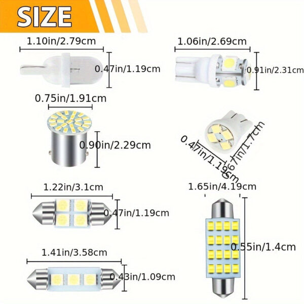 Car Interior LED Light Bulb Kit 42pc White for Map Dome License Plate - Image 2