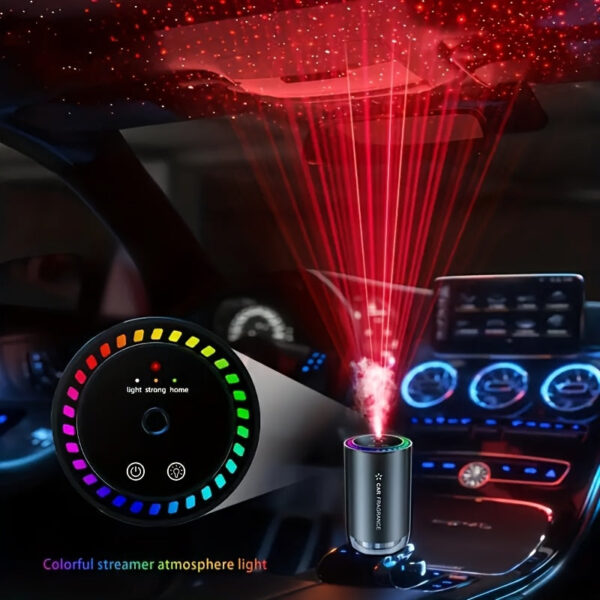 Smart Car Air Freshener with LED Projector Light and Music Sync - Image 3