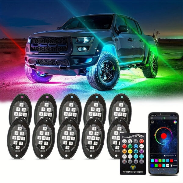 Car RGB LED Light Strip Kit - App Control Music Mode Underbody Lighting - Image 7