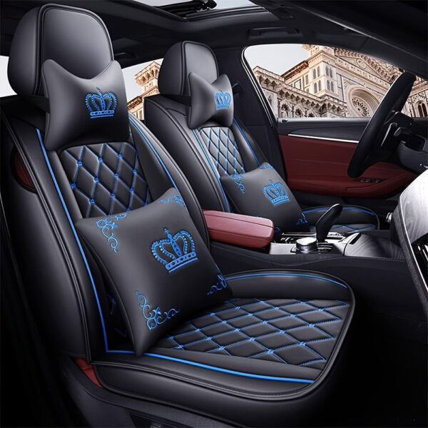 Car Seat Covers Full Set Faux Leather 5-Seat Universal Fit - Image 11