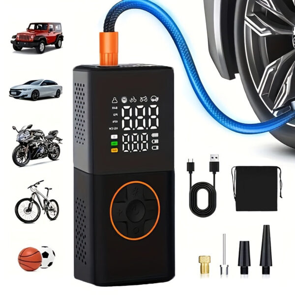 150PSI Portable Tire Inflator Air Compressor with 25000mAh Battery - Image 7