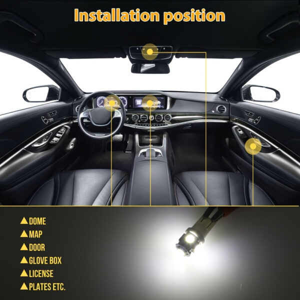 Car Interior LED Light Bulb Kit 42pc White for Map Dome License Plate - Image 3
