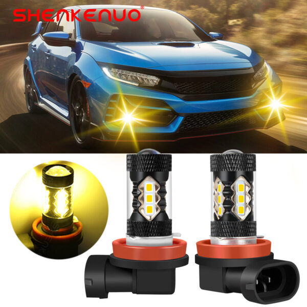 LED Fog Lights for Honda Civic 2006-2020 Yellow - Image 3