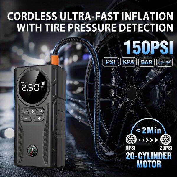 4000A Portable Jump Starter with Air Compressor 150PSI Battery Booster - Image 4