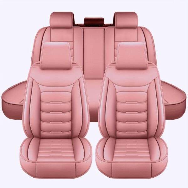 Universal 5-Seat Car Seat Cover Set Waterproof Faux Leather - Image 7