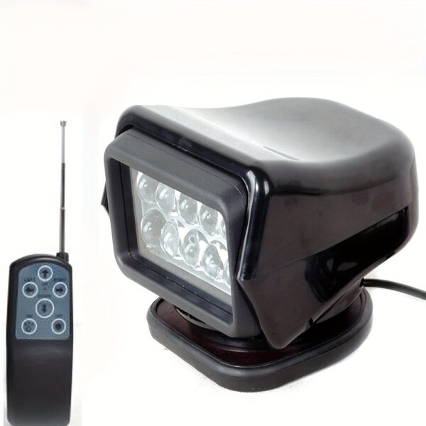 7-inch LED Search Light with Remote Control - 50W, 360° Rotating