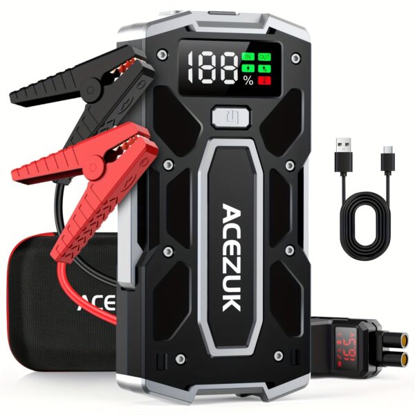 Portable Car Jump Starter 5000A Battery Pack with Smart Cables